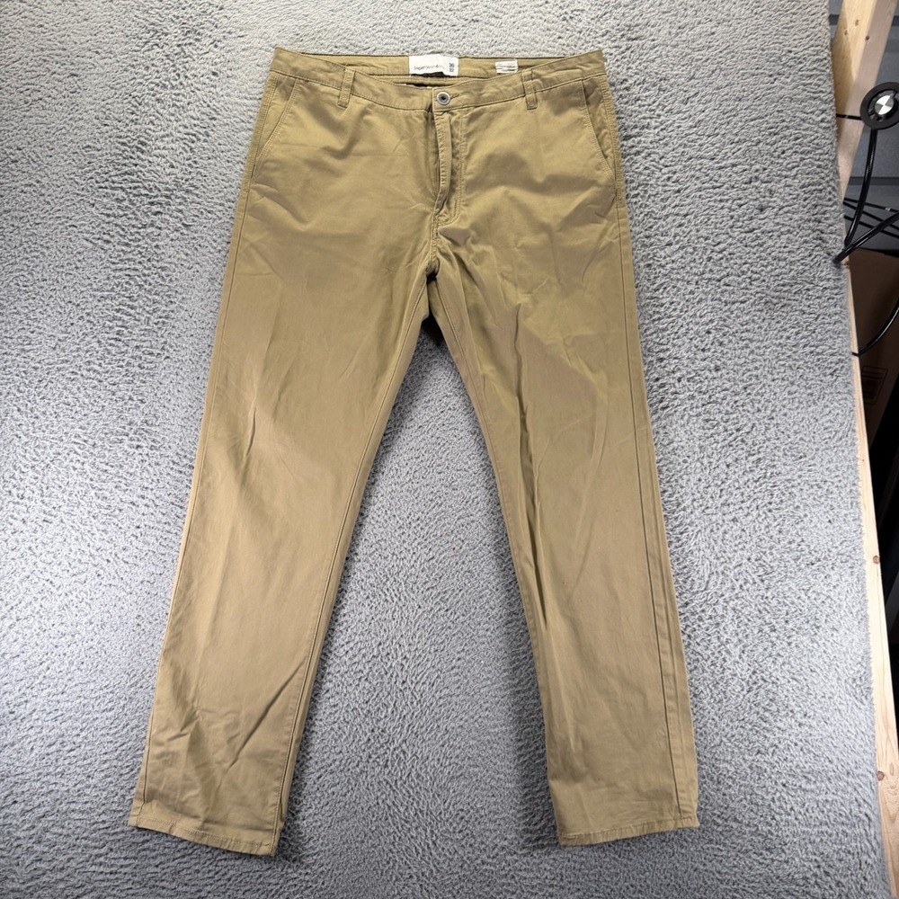 Paper‎ Denim & Cloth Pant Mens 36x32 Brown Chino Straight Business Preppy Career